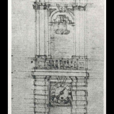 16 - Il disegno per il campanile di Groppoli del Vinzoni.