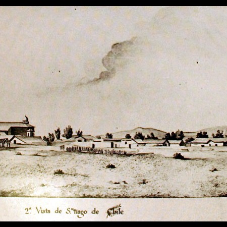 Veduta di Santiago e di parte della vallata di Mapocho